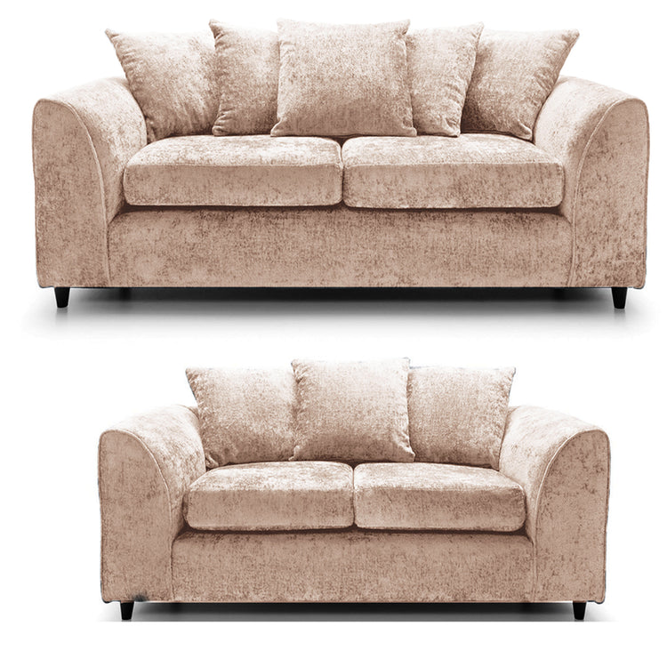 Rose Soft Chenille 3 Seater + 2 Seater Sofa Set