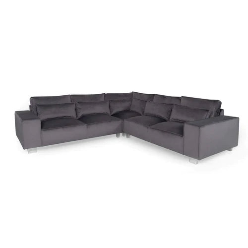 Sloane Modern Large Plush Velvet Corner Sofa Primalfurnishings