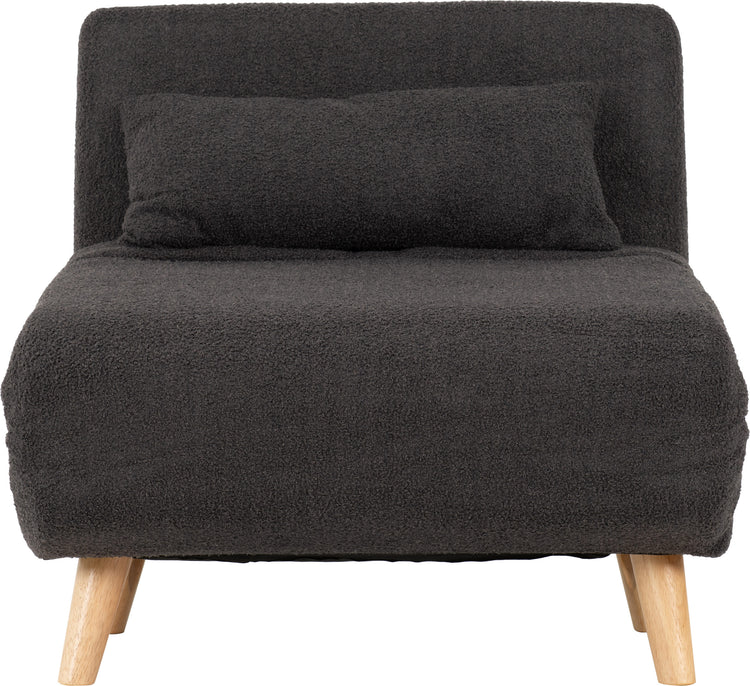 Astoria Chair Bed Grey Boucle Fabric