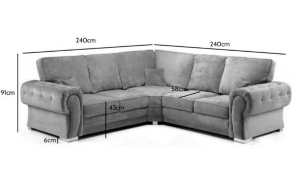 Dark grey fabric corner sofa deals