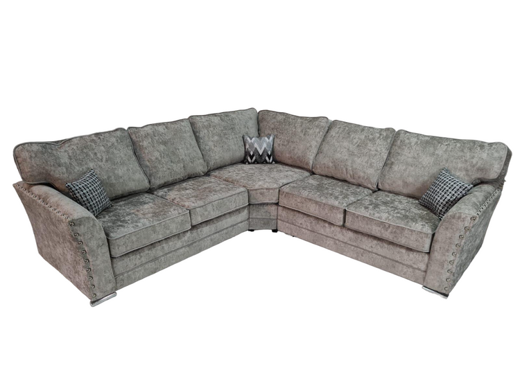 Signature Truffle Corner Sofa with Stud Arms
