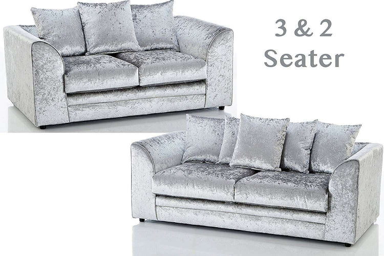 Bella Luxurious Crushed Velvet 3 & 2 Seater Sofa Set