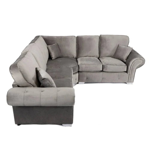Oakland Plush Grey Corner Sofa