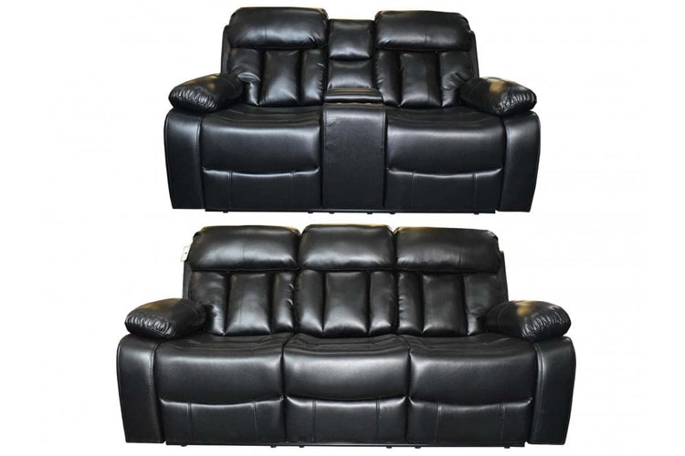 Vancouver Leather Recliner 3+2 Seater Sofa Set Cup Holders