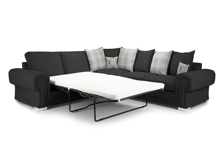 Verona Grey Kensington Fabric Corner Sofa Bed / Available in Full back or Scatter