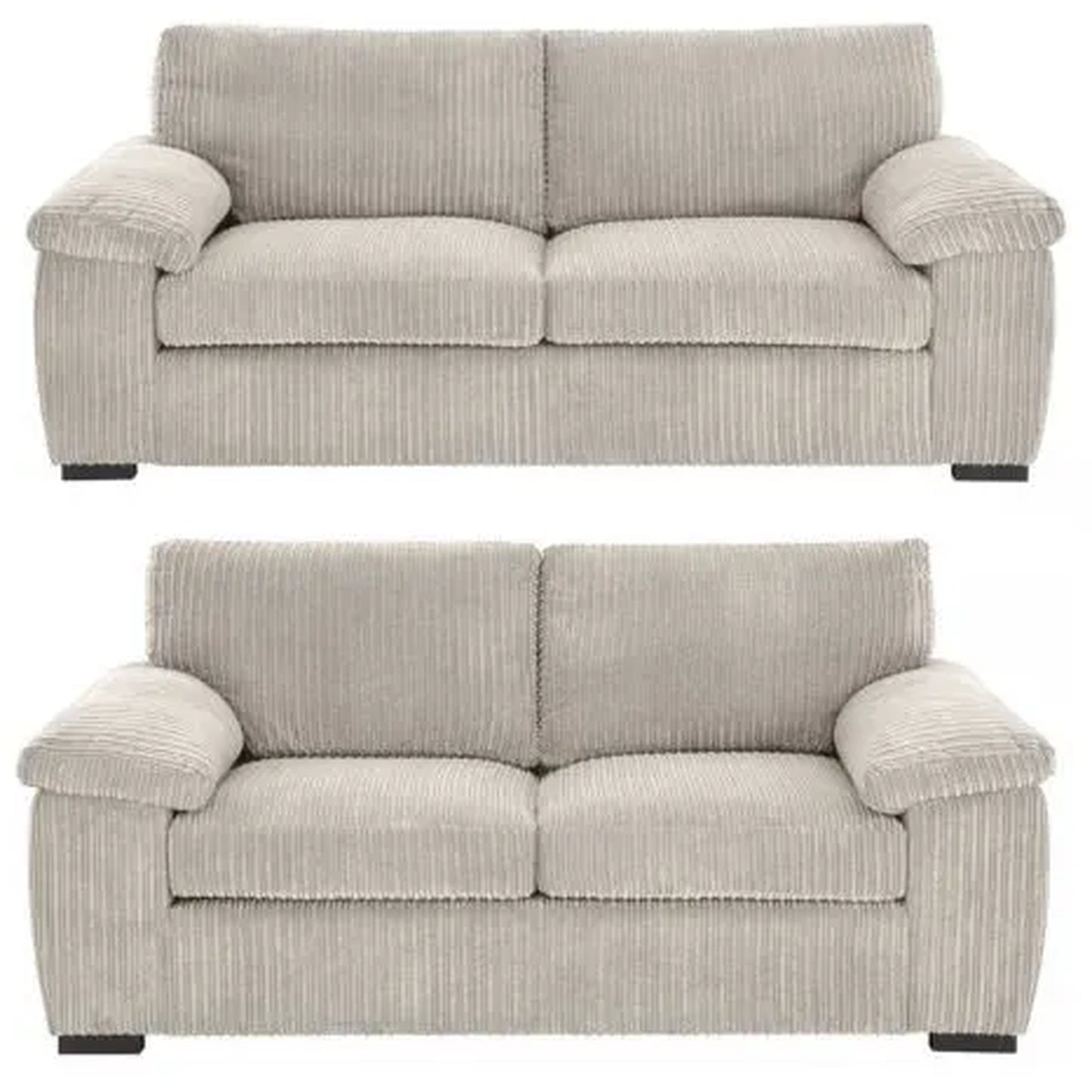 Amalfi Jumbo Cord Upholstered 3 And 2 Sofa Set