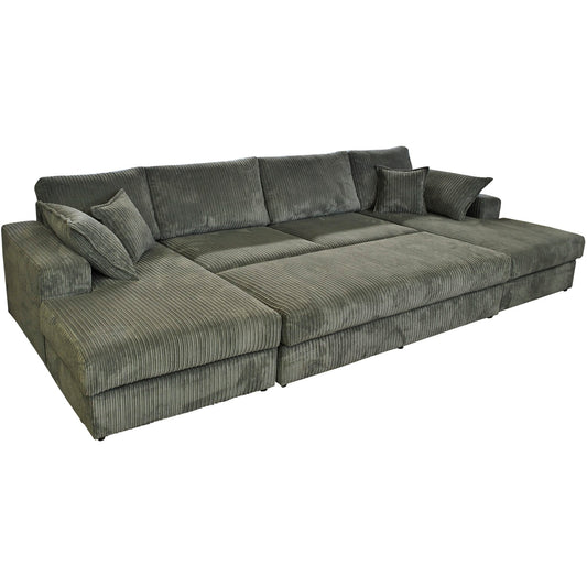 Regal Luxe Large Rest U Shape Cinema Sofa with Spacious Footstool