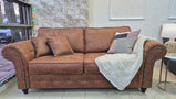 Oakland 3 seater Sofa Tan/Charcoal