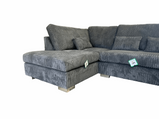 Lorena exquisite Grey Cord Fabric U Shape Sofa