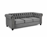 Chesterfield Plush Velvet 3 Seater Sofa