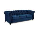 Chesterfield Plush Velvet 3 Seater Sofa