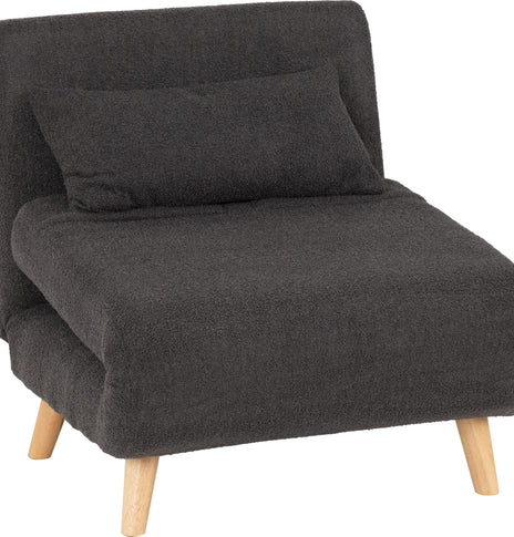 Astoria Chair Bed Grey Boucle Fabric