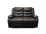 Roma Leather Recliner2 Seater sofa -Black/Grey