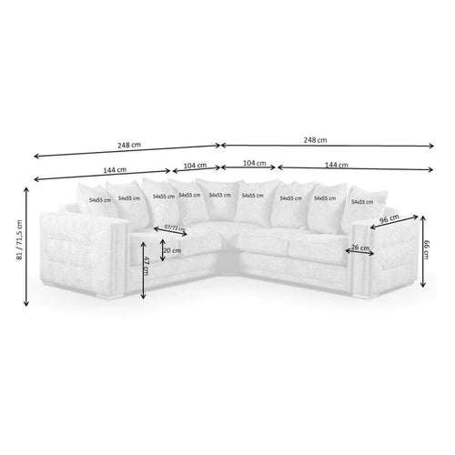 Bentley Corner Sofa with Squared arms and Elegant studs