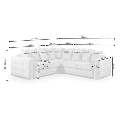 Bentley Corner Sofa with Squared arms and Elegant studs