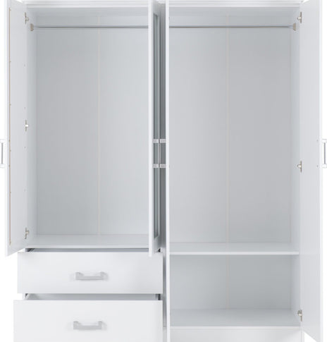 Charles 4 Door 2 Drawer Mirrored Wardrobe