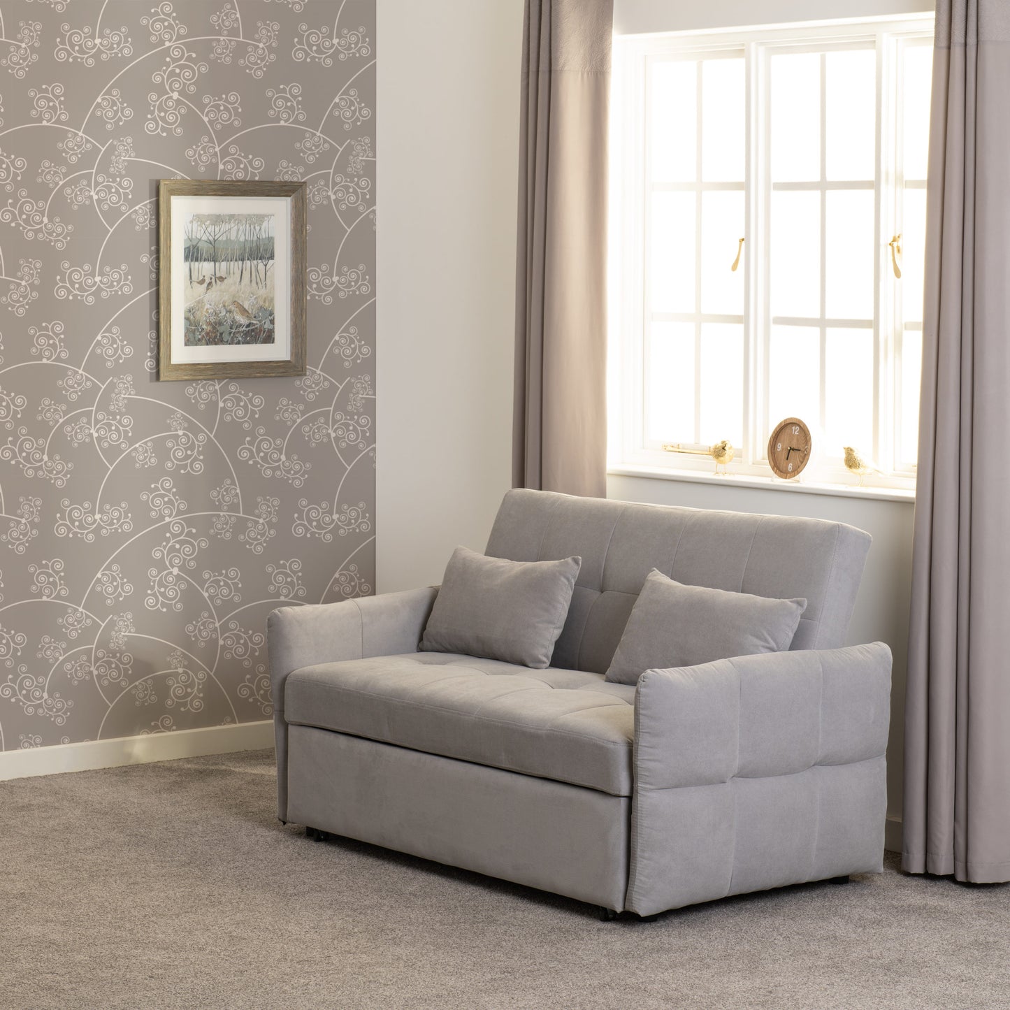 Chelsea Sofa Bed Silver Grey Fabric