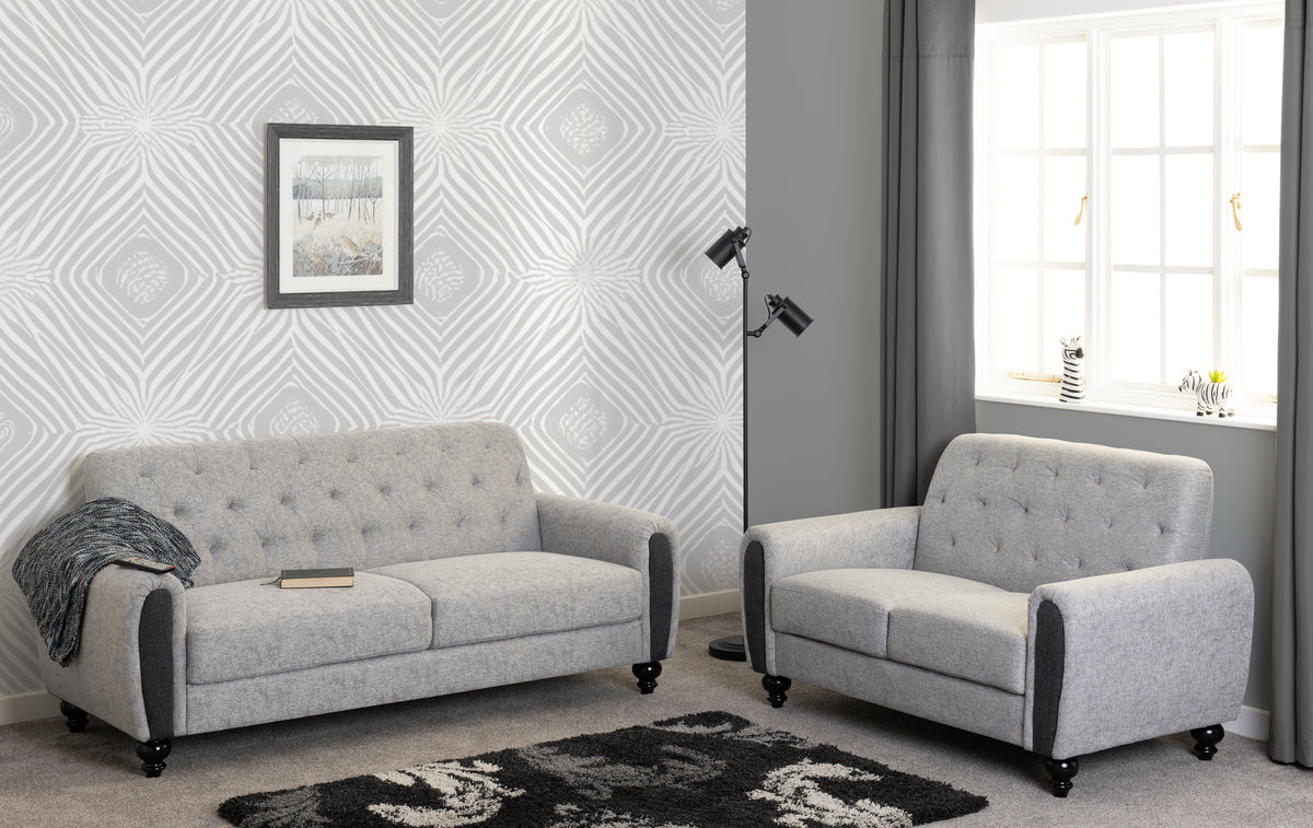 Chester 3+2 Suite Light Grey Fabric