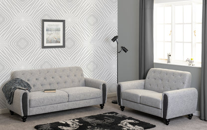 Chester 3+2 Suite Light Grey Fabric