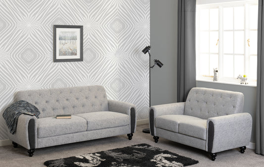 Chester 3+2 Suite Light Grey Fabric