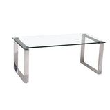 Carter Glass Coffee Table with Stainless Steel Legs