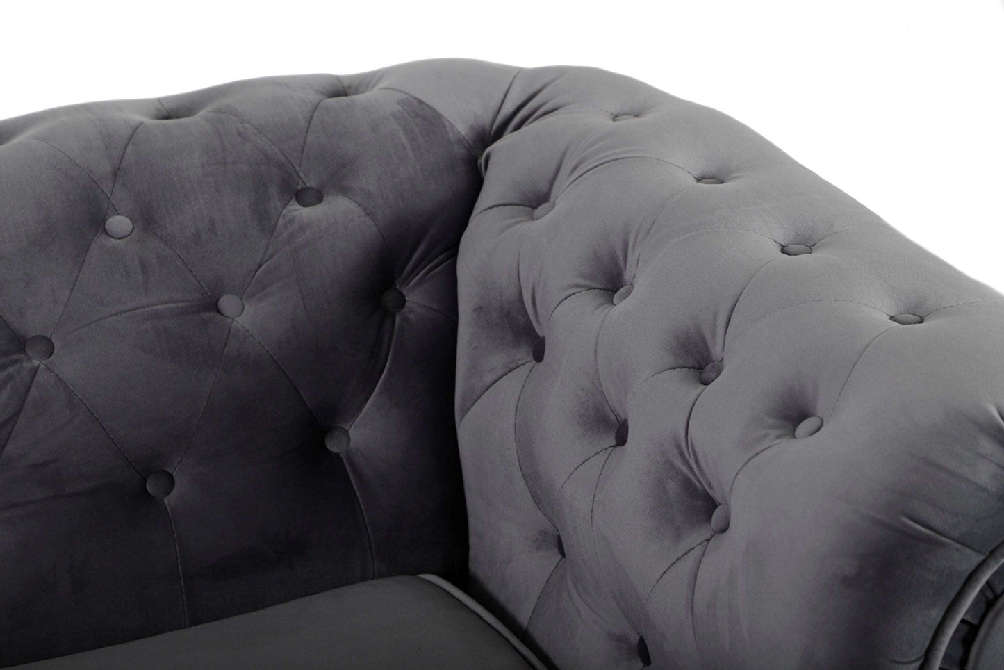 Chesterfield Sofa Set Grey 3+2 Seatervendor##seotitleSofasproduct-colour##