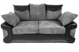 Dino 3+2 Seater Sofa Set in Black & Grey Jumbo Cord