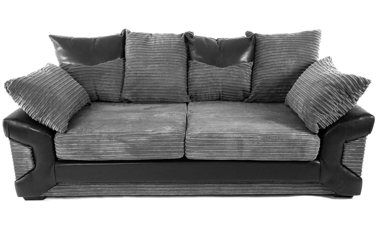 Dino 3+2 Seater Sofa Set in Black & Grey Jumbo Cord