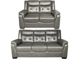 Falcon Aire Leather Sofa Set in Grey and Brown