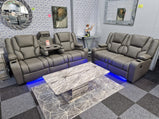 Amsterdam Genuine Leather Electric LED Reclining Sofa set