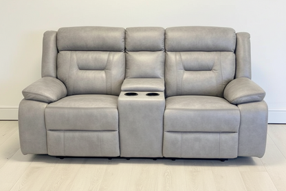 Nova Grey Tech Leather Electric recliner with Cup holders/USB ports