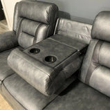 Nova Grey Tech Leather Electric recliner with Cup holders/USB ports