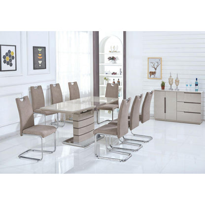 Knightsbridge Small Dining Table with Glass Top with 4 chairs
