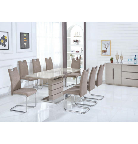 Knightsbridge Small Dining Table with Glass Top with 4 chairs