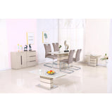 Knightsbridge Small Dining Table with Glass Top with 4 chairs