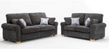 Cambridge Grey  Fabric 3+2 Sofa Set Full back Cushions