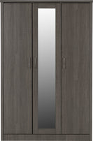 Lisbon 3 Door Wardrobe Black Wood Grain