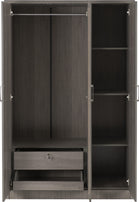 Lisbon 3 Door Wardrobe Black Wood Grain