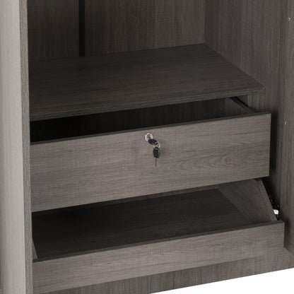 Lisbon 3 Door Wardrobe Black Wood Grain