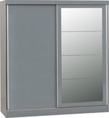 Nevada 2 Door Sliding Wardrobe Grey Gloss