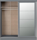 Nevada 2 Door Sliding Wardrobe Grey Gloss