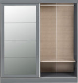 Nevada 2 Door Sliding Wardrobe Grey Gloss