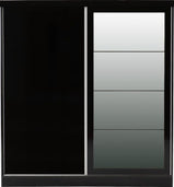 Nevada 2 Door Sliding Wardrobe Black Gloss