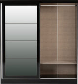 Nevada 2 Door Sliding Wardrobe Black Gloss