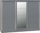 Nevada 3 Door Sliding Wardrobe White Gloss