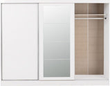 Nevada 3 Door Sliding Wardrobe White Gloss