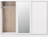 Nevada 3 Door Sliding Wardrobe White Gloss