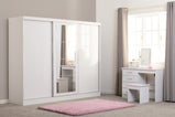 Nevada 3 Door Sliding Wardrobe White Gloss