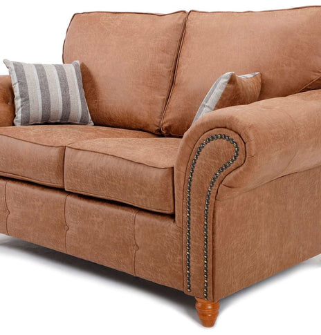 Oakland 2 Seater Sofa Tan/Charcoal