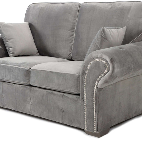 Oakland 2 Seater Sofa Plush Greyvendor##seotitlePluah Velvet Sofasproduct-colour##